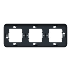 Cadre 3 postes - Horizontal - Encastré - IP55 - IK08 - Gris - Mureva Styl