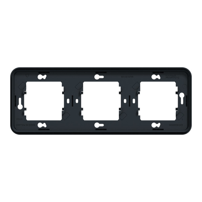 Cadre 3 postes - Horizontal - Encastré - IP55 - IK08 - Gris - Mureva Styl