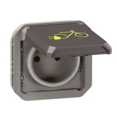 Prise 2P+T recharge vélo Anthracite Plexo
