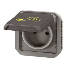 Prise 2P+T recharge vélo Anthracite Plexo