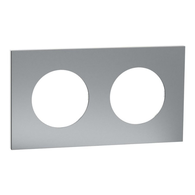 Plaque de finition 2 postes Odace Métal – Schneider Electric