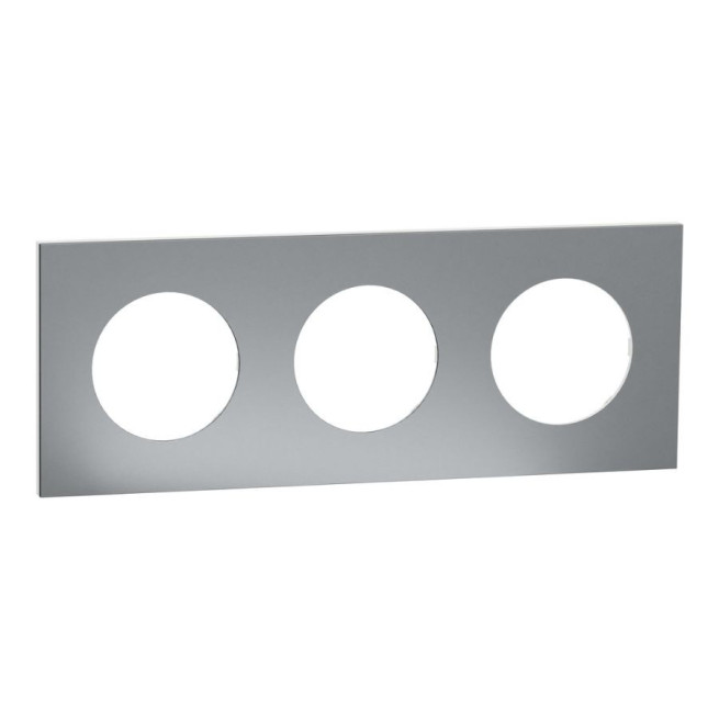Plaque de finition 3 postes Odace Métal – Schneider Electric