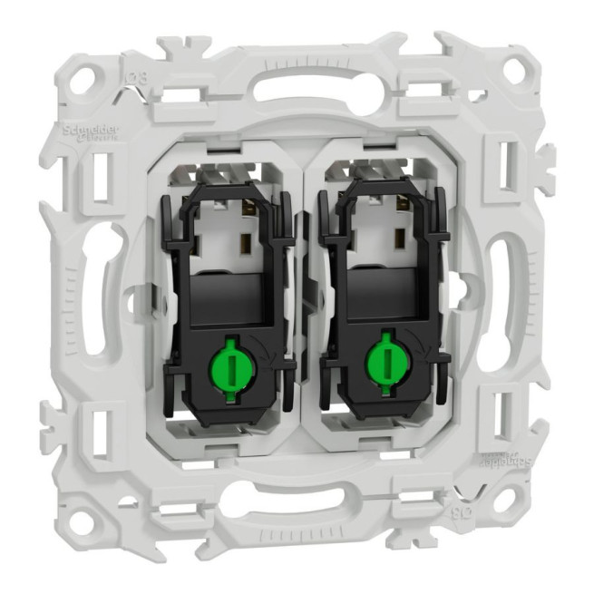 Double va-et-vient ou poussoir Odace 10 AX sans enjoliveur – Schneider Electric