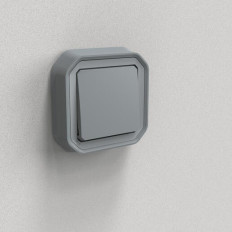 Interrupteur va-et-vient 10AX Gris Plexo