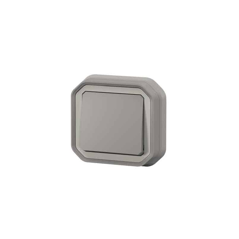 Interrupteur va-et-vient 10AX Gris Plexo