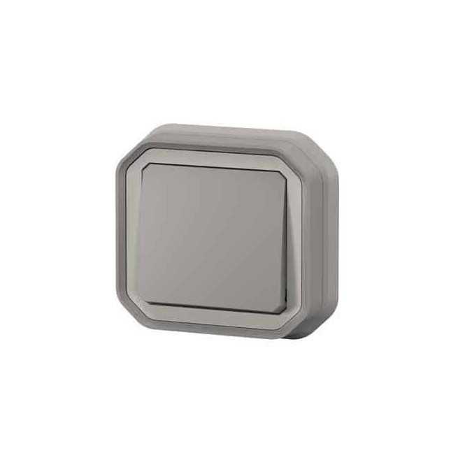 Interrupteur va-et-vient 10AX Gris Plexo