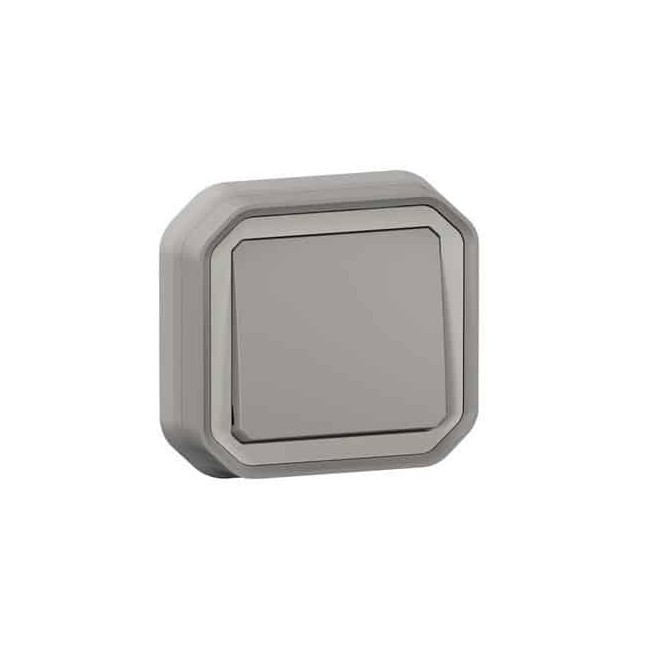 Interrupteur va-et-vient 10AX Gris Plexo