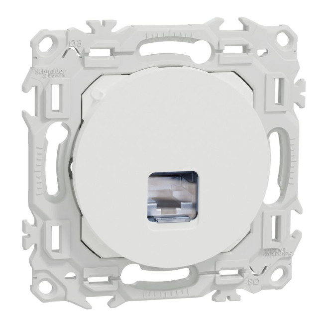 Prise RJ45 Cat.6 STP Odace – Schneider Electric – Blanc craie ou Noir onyx