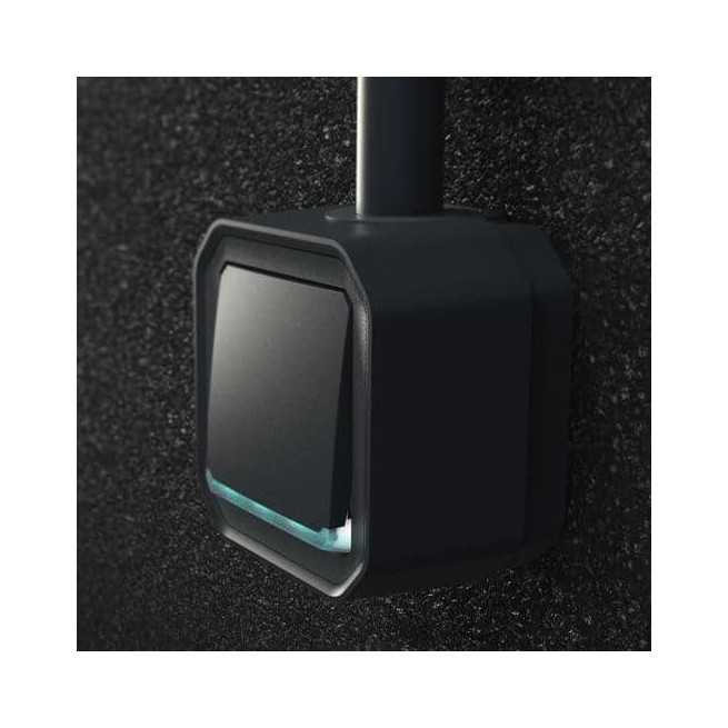 Poussoir NO-NF lumineux Anthracite Plexo