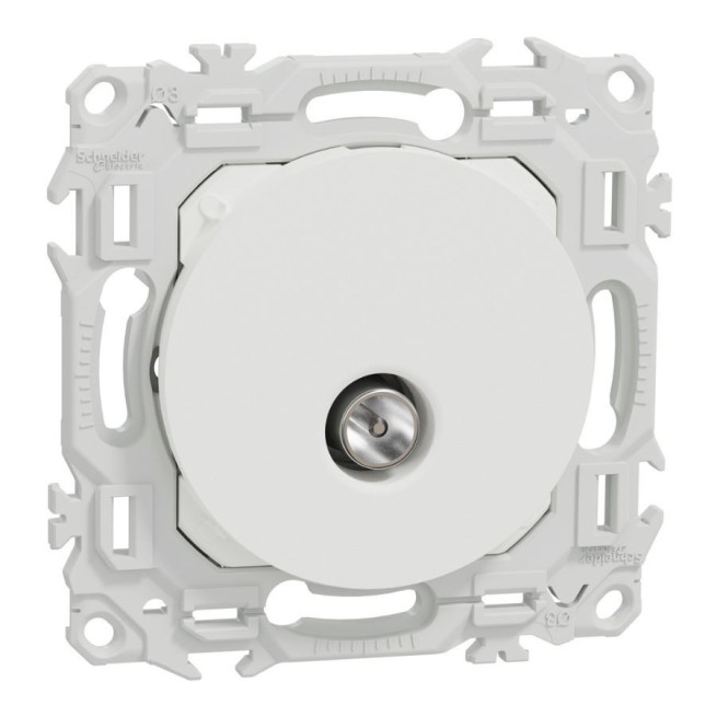 Prise TV simple mâle Odace Schneider Electric – Sortie coaxiale – Blanc ou Noir