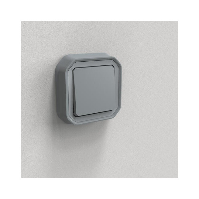 Poussoir NO encastré Gris Plexo