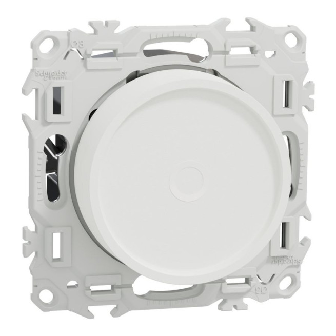 Variateur de lumière universel Odace Schneider Electric – Blanc craie ou Noir onyx