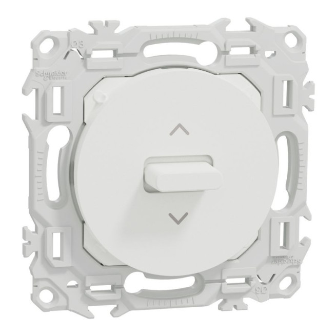 Interrupteur/Poussoir Volet Roulant 3 Positions Odace - Blanc Craie & Noir Onyx | Schneider Electric