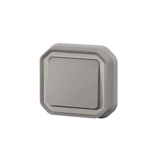 Poussoir NO encastré Gris Plexo