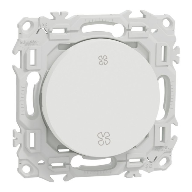 Interrupteur/poussoir VMC Odace Schneider Electric – 2 vitesses, Blanc craie ou Noir onyx