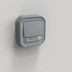 Poussoir lumineux porte-étiquette Gris Plexo