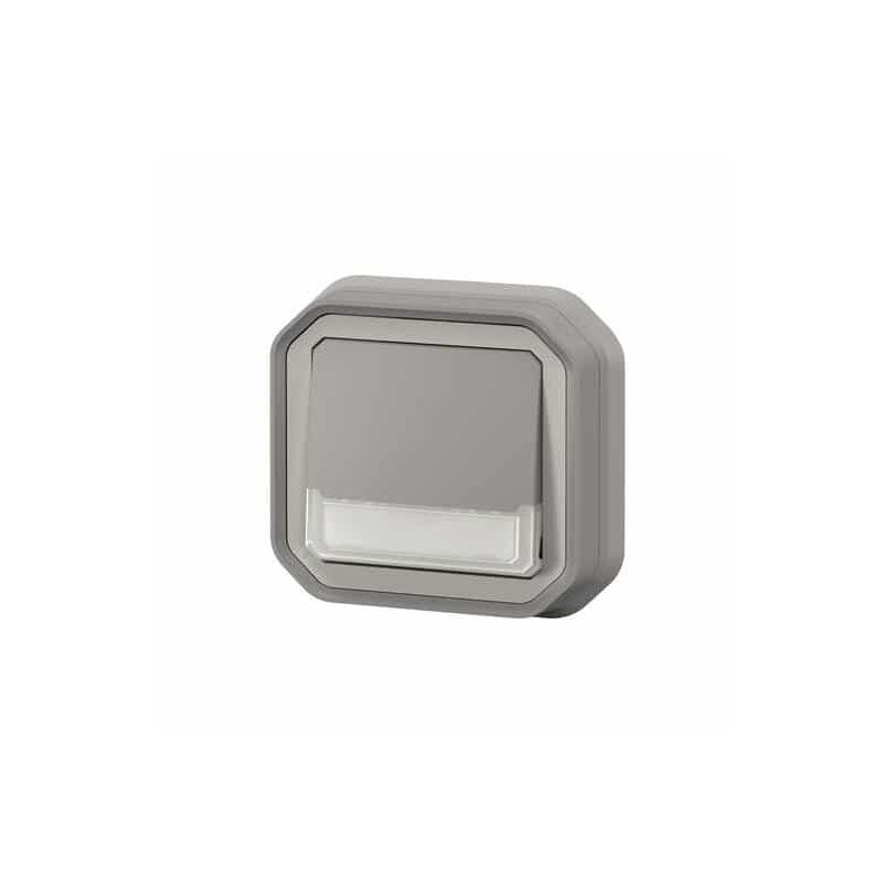 Poussoir lumineux porte-étiquette Gris Plexo