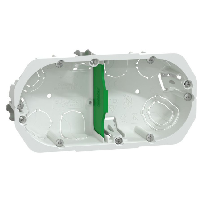 Boîte d'encastrement Multifix 2 postes Ø67 mm P40 mm entraxe 71 mm – IMT35924