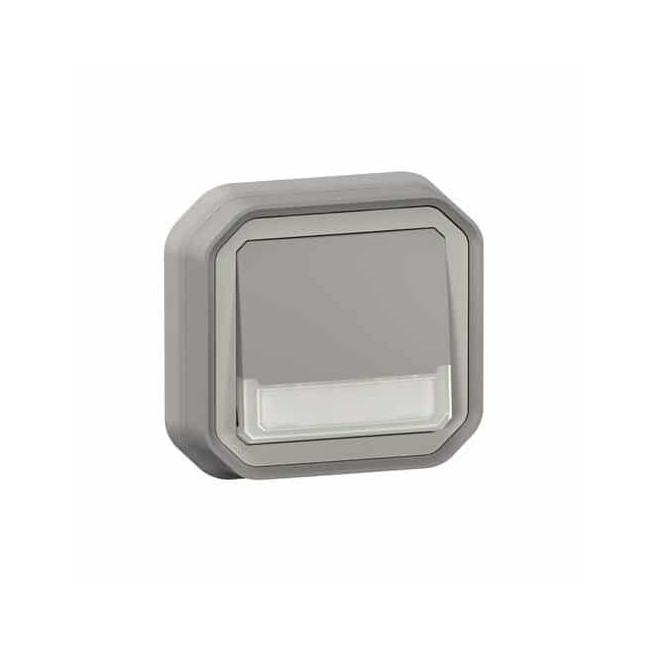 Poussoir lumineux porte-étiquette Gris Plexo