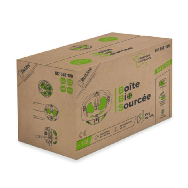 Pack de 100 boîtes d’encastrement biosourcées 1 poste Ø 67 mm Bizline BBS