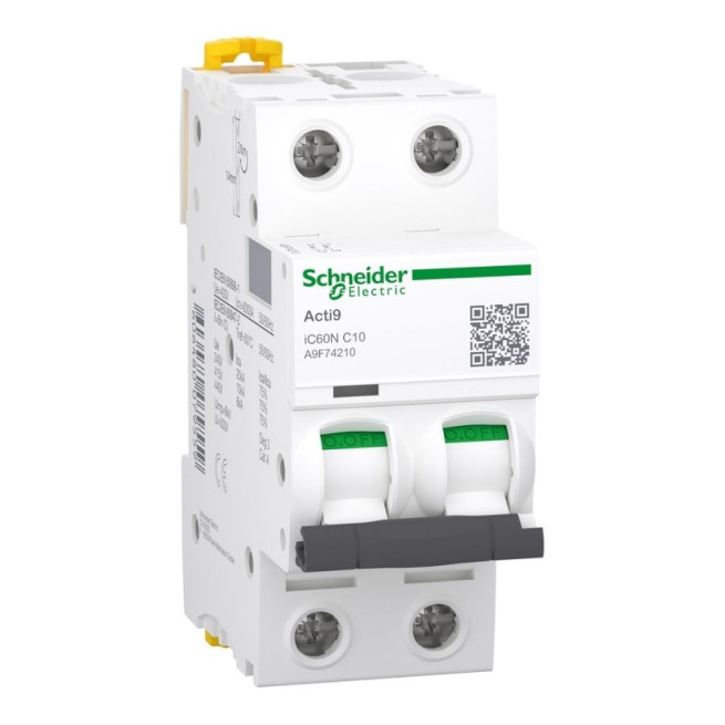 Disjoncteur Schneider Acti9 iC60N 2P 10A courbe C – Protection modulaire
