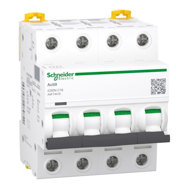 Disjoncteur Schneider Acti9 iC60N 4P 16A courbe C – Protection circuits triphasés