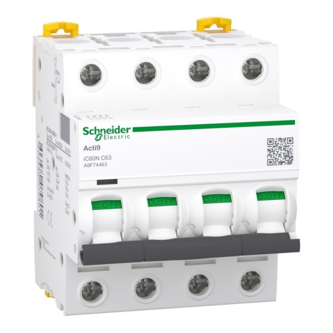 Disjoncteur Schneider Acti9 iC60N 4P 63A courbe C – Protection circuits triphasés