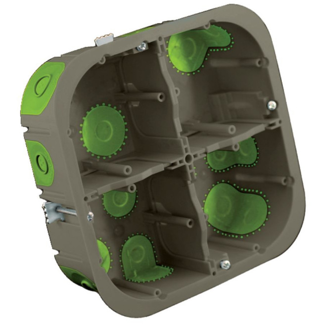 Boîte d’encastrement Bizline R’Box 2 x 2 postes Ø 67 mm Profondeur 50 mm