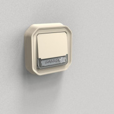Poussoir lumineux porte-étiquette Sable Plexo