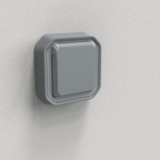 Prise de courant 2P+T encastrée Gris Plexo