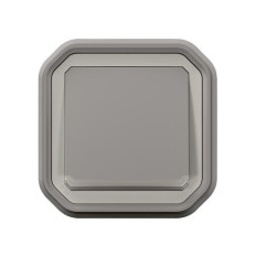Poussoir NO lumineux encastré Gris Plexo