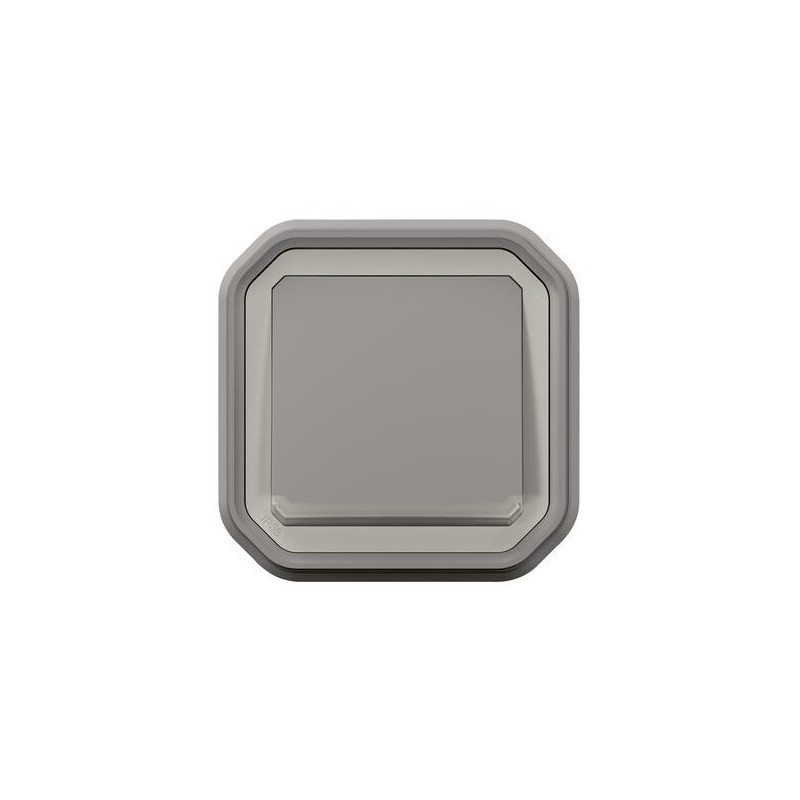 Poussoir NO lumineux encastré Gris Plexo