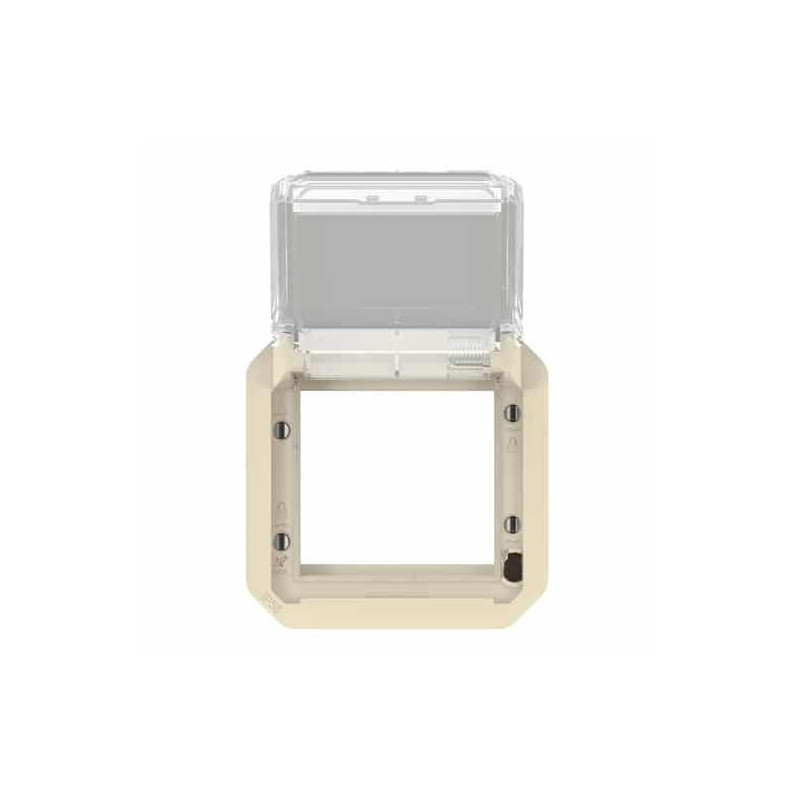 Adaptateur Mosaic volet transparent Sable Plexo