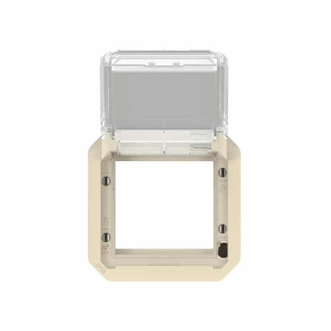 Adaptateur Mosaic volet transparent Sable Plexo