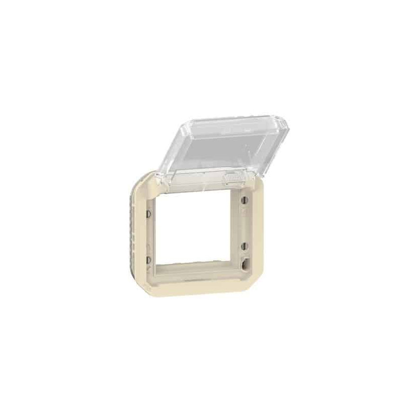 Adaptateur Mosaic volet transparent Sable Plexo