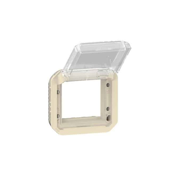 Adaptateur Mosaic volet transparent Sable Plexo