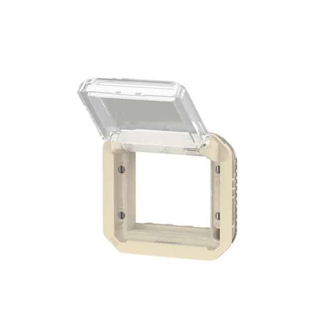 Adaptateur Mosaic volet transparent Sable Plexo