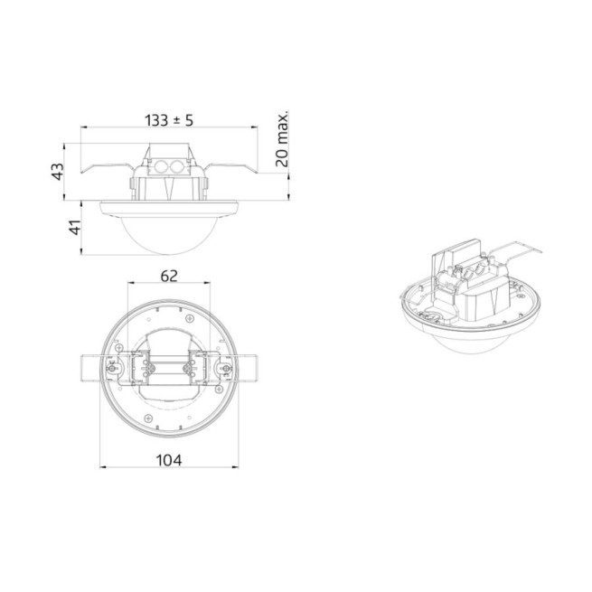 Détecteur de mouvement plafond BEG BL4-FP 360° télécommandable