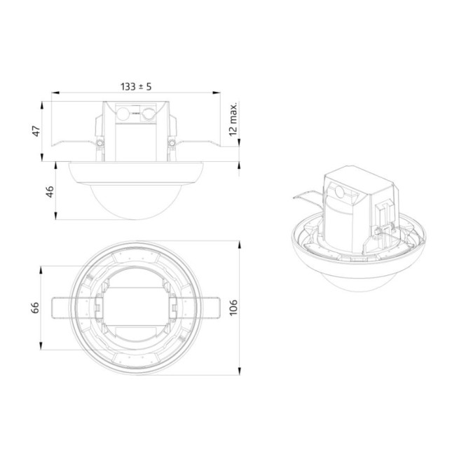 Détecteur de mouvement plafond BEG PD4N-1C-FP 360° télécommandable
