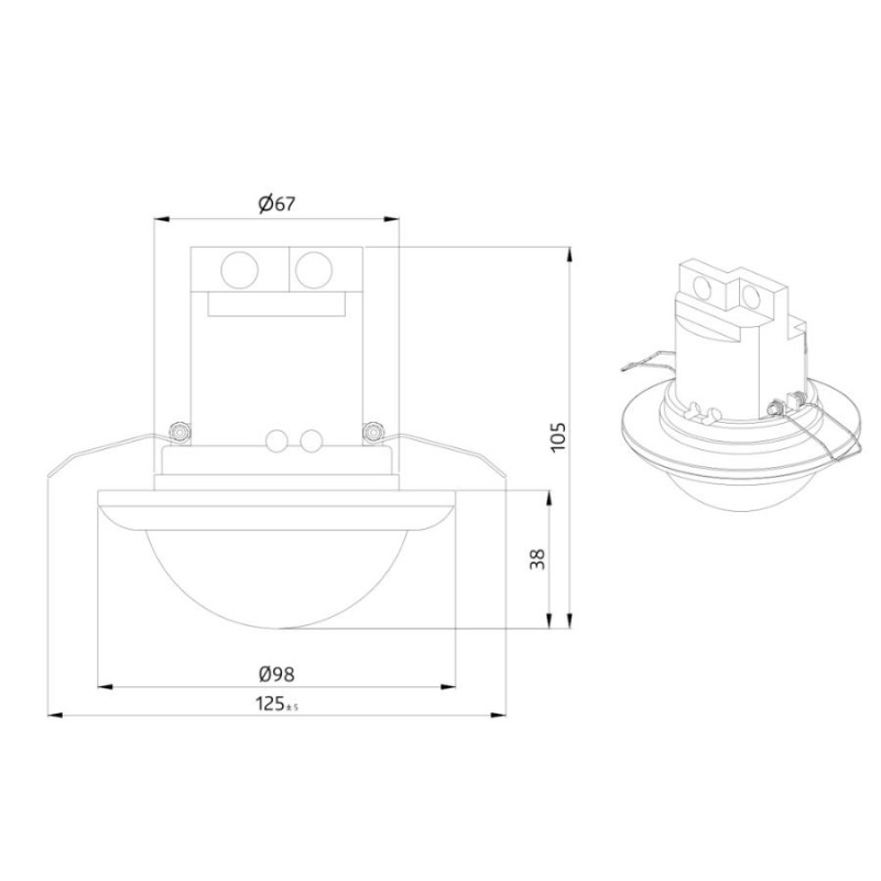 Détecteur de présence couloir BEG PD4-M-1C-C-FP faux plafond télécommandable