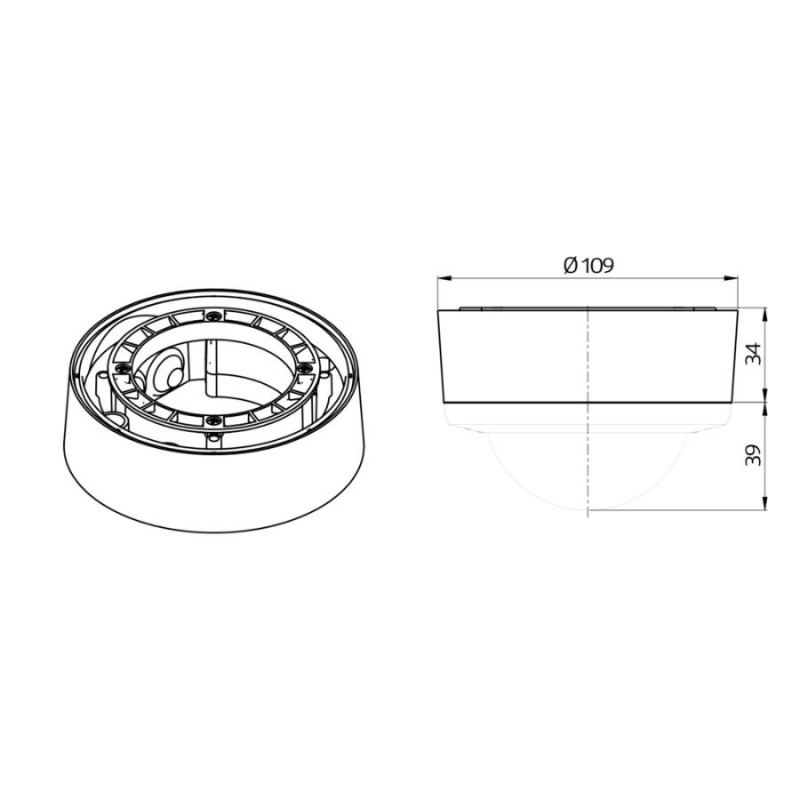 Kit de montage saillie BEG BL4-AP pour détecteur plafond apparent
